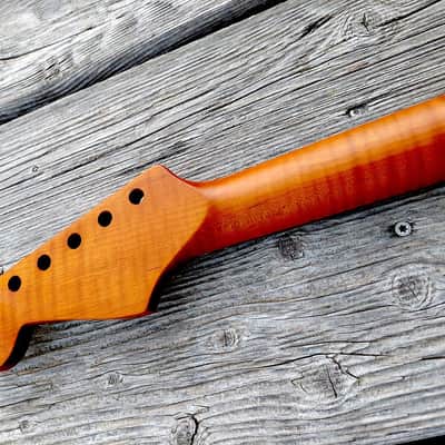 Stratocaster  neck, flamed roasted maple image 2