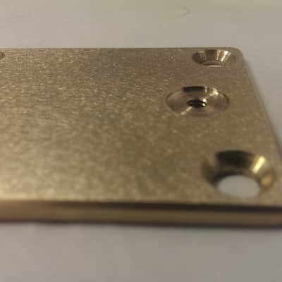 KGC Brass Neck Plate with Strap Button for 4 Bolt Neck, Fender etc image 7