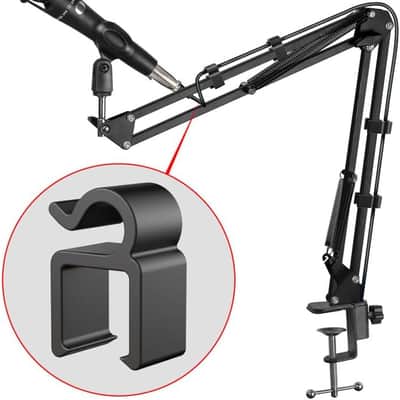 20 Pack Boom Arm Cable Clips Microphone Stand Cable Clip Plastic Cord Organizer Mic Arm Wire Holder Clamp Management for Wired Microphone Vocal Dynamic Microphones Arm Mic Stand image 2