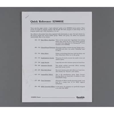Eventide H3000SE Ultra-Harmonizer Instruction Manual image 5