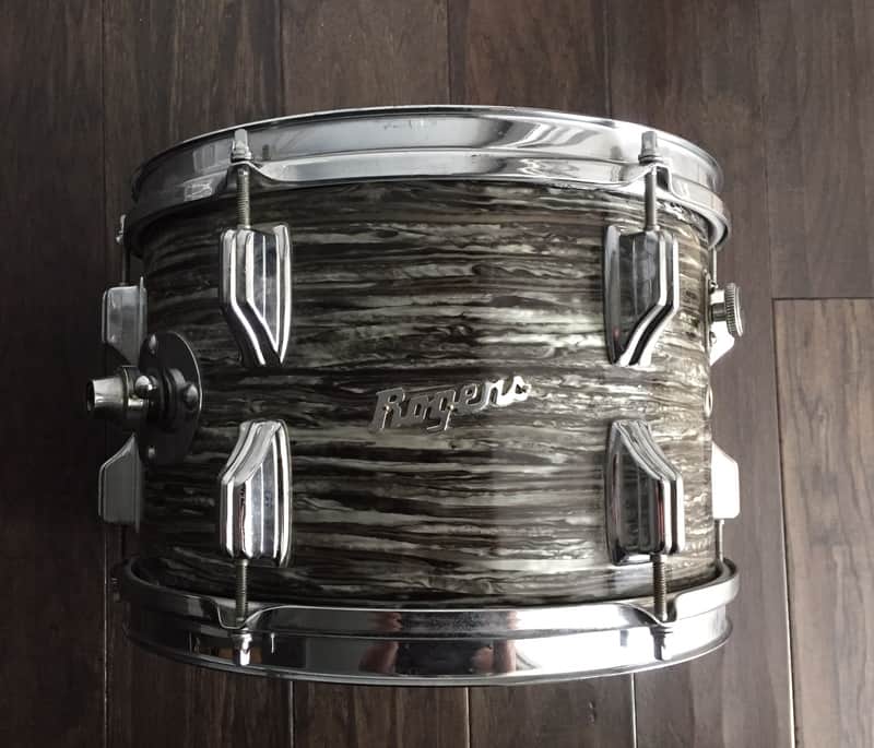 Vintage Rogers Dayton Era Holiday 12" x 8" Rack Tom Tom Drum 1967 Black Strata image 1