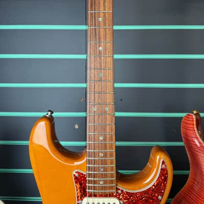 Fender American Deluxe Stratocaster HSS Amber 2006 Electric Guitar image 9