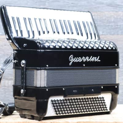 Guerrini Model 624 Black Piano Accordion 120-Bass 41-Key 5-Treble Switch w/Case image 3