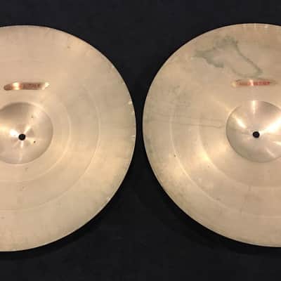 14" Vintage Italian Zanchi Revere Paper Thin Hi Hat Cymbals UFIP K 608g/636g #494 image 10