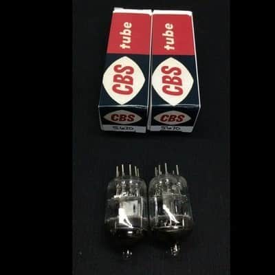 MATCHED PAIR CBS Black Plate 5670 O Getter Headphone Amp VACUUM TUBES 9.9512 image 3