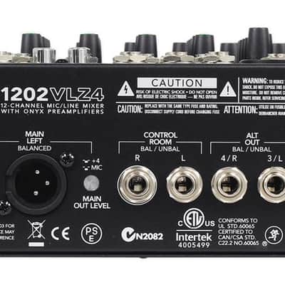 Mackie 1202VLZ4 12-channel Analog Low-Noise Mixer w/4 ONYX Preamps+DI Box+Cable image 3