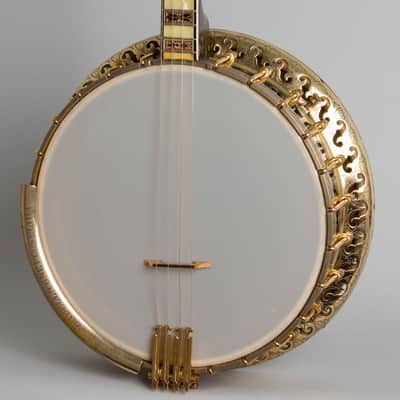 Bacon & Day  Silver Bell #6 Ne Plus Ultra Special Tenor Banjo (1927-33), ser. #22694/26719, original black hard shell case. image 3
