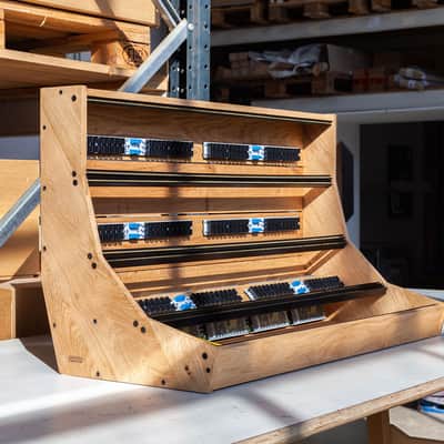 2 Many Synths 12U 160HP Solid Oak Eurorack Case, Powered image 1