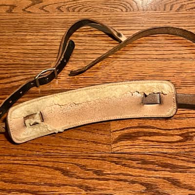 Vintage Fender Black Leather Guitar Strap Circa 1950's 1960's Strat-Tele Pre CBS image 3