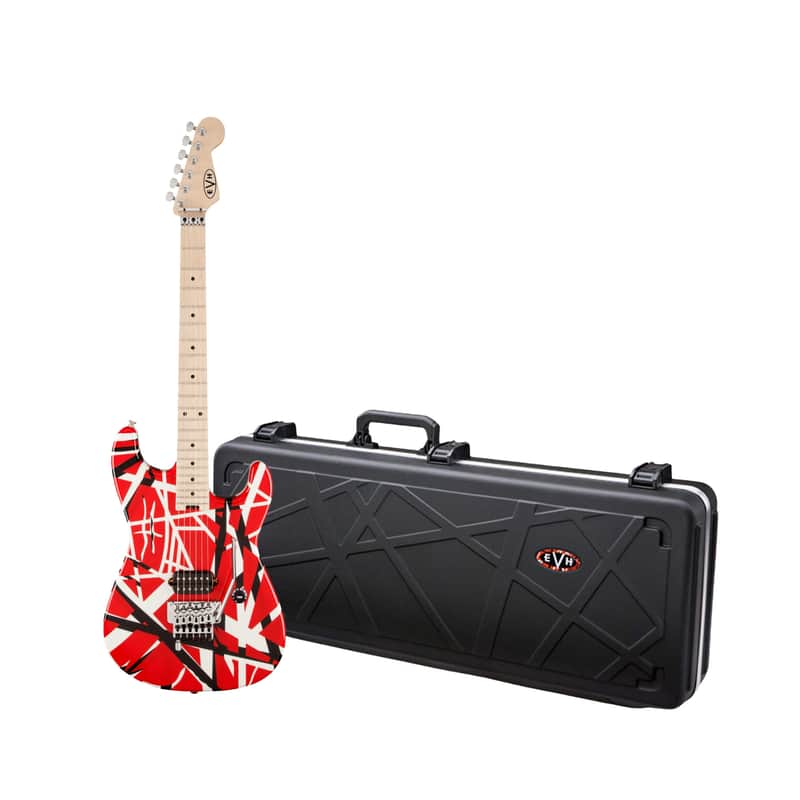 EVH Striped Series 6-String Electric Guitar (Red with Black Stripes) with Case image 1