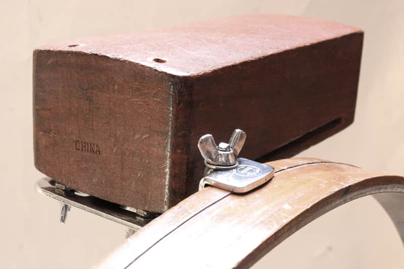 Leedy Rosewood Wood Block & Leedy Logo-Stamped Nickel Plated "Bull Dog" Holder /1920s-30s image 1