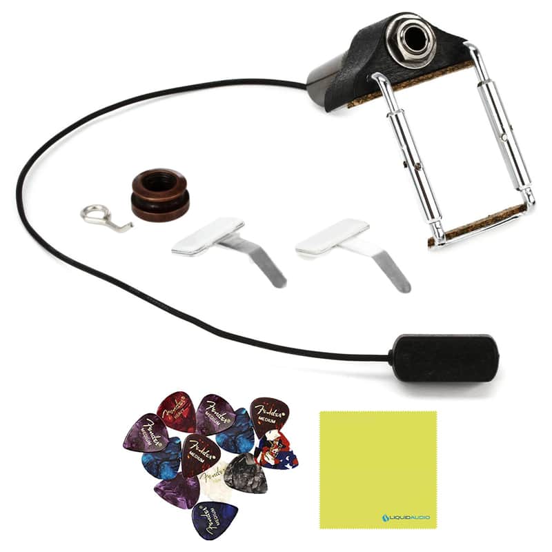 LR Baggs Radius-M Mandolin Pickup with external Jack Mount Bundle w/ 12x Fender Picks and Liquid Audio Polishing Cloth image 1