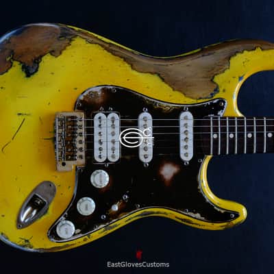 Fender Stratocaster HSS TV Yellow Heavy Aged Relic image 9