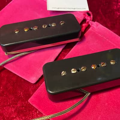 General Vintage Tone 1955 NOS Soapbar P90 pickup set - Scatter wound NOS plain Enameld Old green B image 4