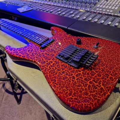 RARE 1988 Jackson USA Custom Shop Limited Edition Lava Crackle American Super Strat Pre-Fender Signed Guitar image 7