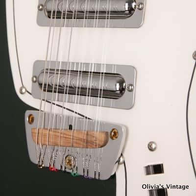 original 1967 Danelectro SLIMLINE DANE B3N 12-string DARK GREEN!!! image 9
