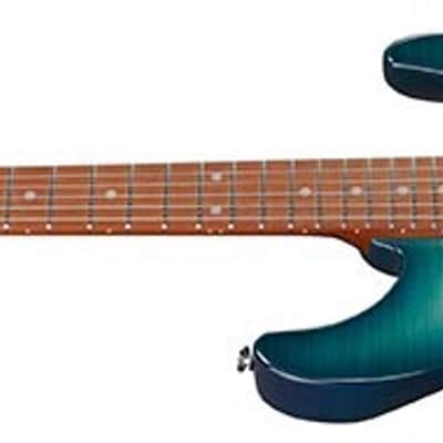 Mint Ibanez Model AZ24S1FTXB Solid Body Electric Guitar, Transparent Turquoise Burst image 3