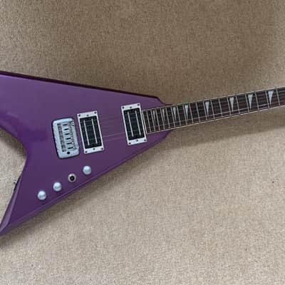 VINTAGE METAL AXXE XX REAPER FLYING V ELECTRIC GUITAR IN PURPLe image 1