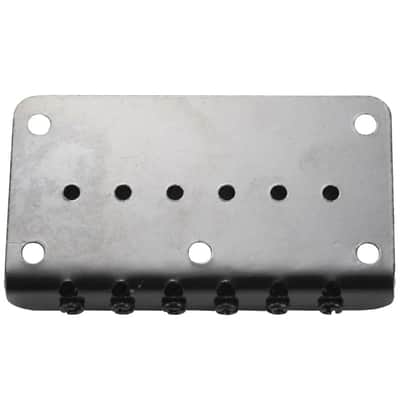 Black Guitar Strat Stratocaster Style Fixed Hardtail Bridge with Roller Saddles image 4