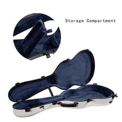 Crossrock Poly Carbon Case fits 4/4 Classical Guitars, Anti-scratch Flight Case in White image 4