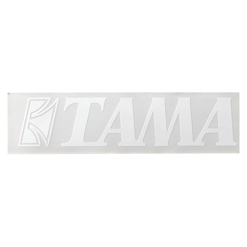 Tama Logo Decal For 14"-22" Bass Drums, White image 1
