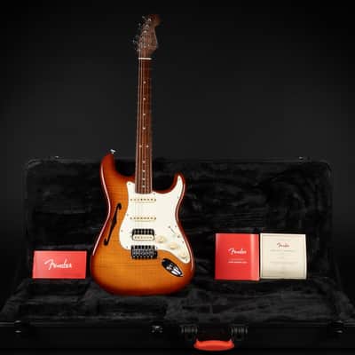 2019 Fender Rarities Series Flame Maple Top Thinline Stratocaster HSS - Violin Burst | USA Limited Edition Semi-Hollow Rosewood Neck Coil Split 3,18kg | CoA OHSC Bild 1