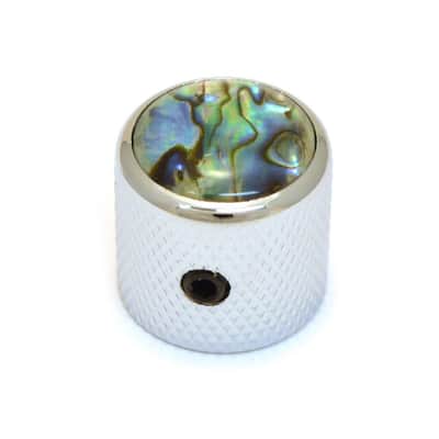 K-MDAB-C (1) Chrome/Abalone Metal Dome Guitar Knobs