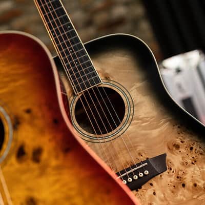 Washburn Deep Forest Burl D Acoustic Guitar - Black Fade (DFBDB) image 5