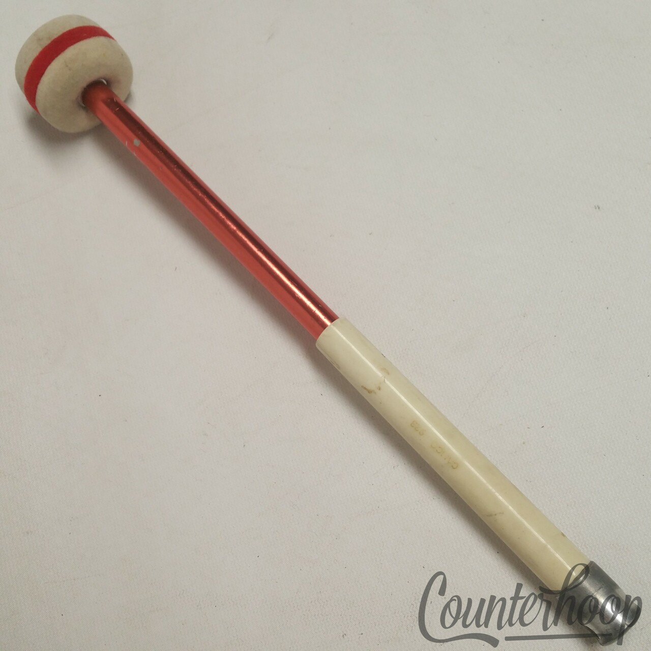 Camco #923 Bass Drum Mallet Red Aluminum Stick Felt Head USA Vintage60s Marching — main photograph