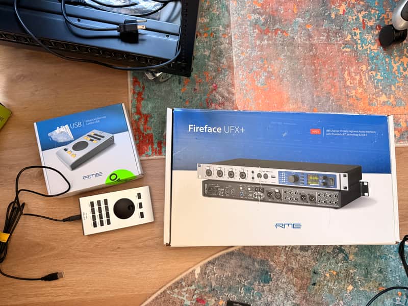 RME Fireface UFX+ USB 3.0/Thunderbolt Audio/MIDI Interface 2010s - Silver/Blue image 1