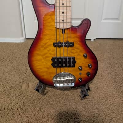 Lakland Skyline 55-02 Deluxe Maple Neck Bass Guitar, Honey Sunburst image 2