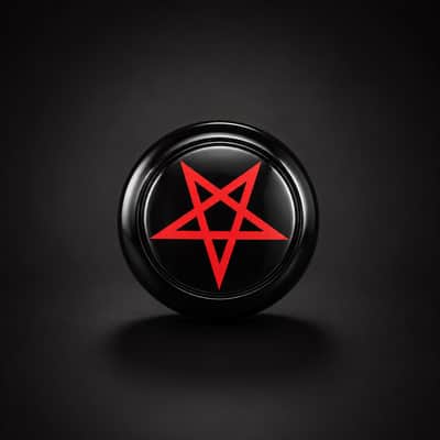 Guitar Monkey Red Pentagram Badge Volume Knob - Guitar Button - Black Aluminium image 2