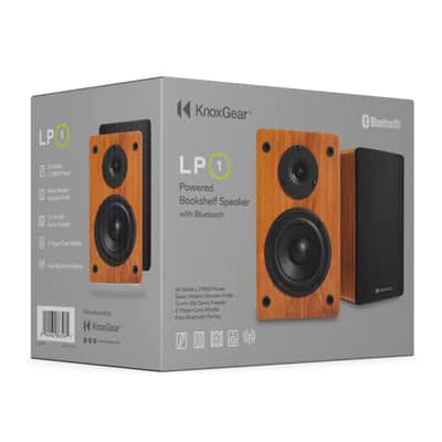 Knox Gear LP1 Powered Bookshelf Bluetooth Speakers (Wood Finish) image 9