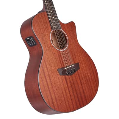 D'Angelico - Premier Fulton LS 12-String Grand Auditorium Acoustic Electric Guitar - Natural Satin Mahogany image 4