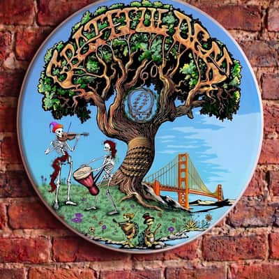 Grateful Dead, 60th Anniversary Family tree, 22" Bass Drumhead image 4