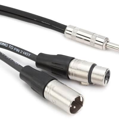 Pro Co IPTBQXFXM-10 1/4-inch TRS Male to Dual XLR Male/Female Insert Cable - 10 foot image 2