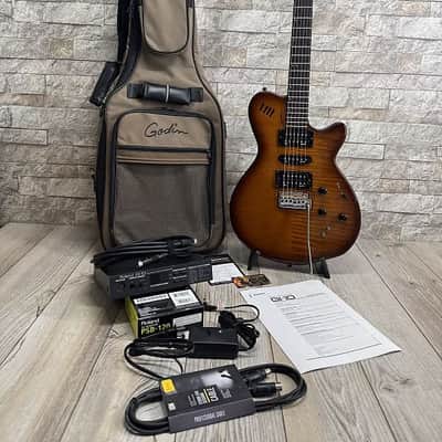 Godin 2010's xtSA Light Burst Flame w/ Gig Bag and Roland GI-10 and More! image 2