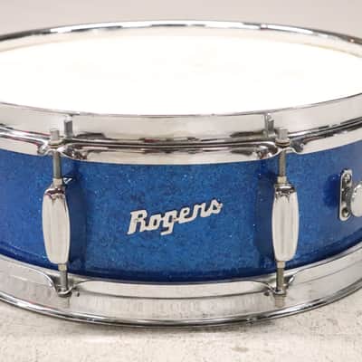 Rogers Holiday Powertone 5x14" Snare Drum Blue Sparkle Vintage 1960's Cleveland image 1