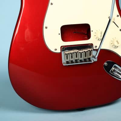 2003 Squier Stratocaster Loaded HH Humbucker Configuration Guitar Red Body image 3