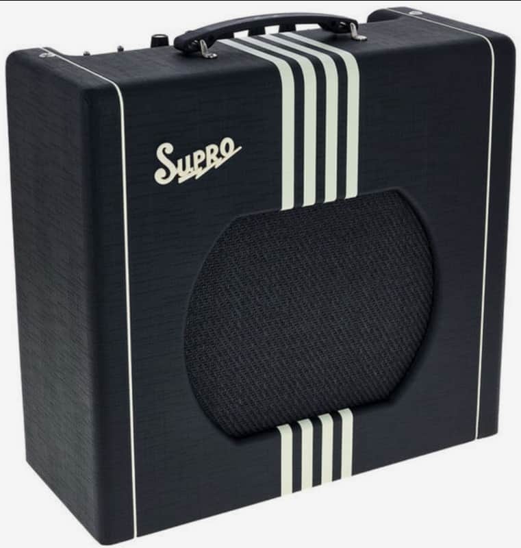 Supro 1822R Delta King 12 15-Watt 1x12" Guitar Combo - Black / Cream Stripes image 1