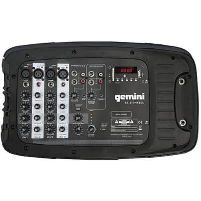 Gemini ES-210MXBLU Professional Audio Portable PA System, Includes 2x 10 600W ABS Passive Speakers, Powered 8-Channel Mixer with Digital Echo, Microp image 2
