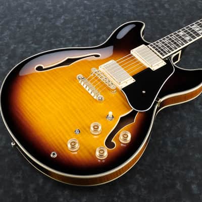 Ibanez JSM10-VYS John Scofield Signature Hollow Body Guitar 6-String - Vintage Yellow Sunburst + Case MS100C image 3
