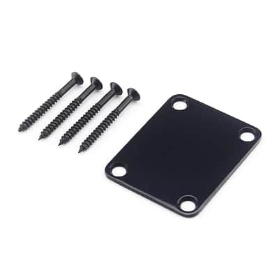 Neck Plate for Stratocaster and Telecaster Guitars - Black image 1