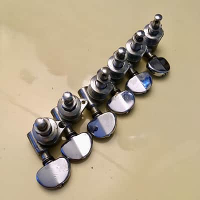 Grover 6 in line PAF pat pend tuners c 1960s Chrome original vintage fender gibson image 2
