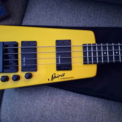 Steinberger Spirit XT-2 Standard Electric Bass w/ gig bag, hot rod yellow,and a new pack of strings image 1
