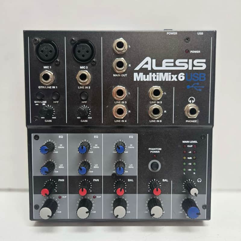 Alesis MultiMix 6 USB 6-Channel Mixer 2010s - Black image 1