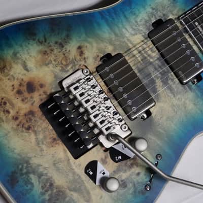DEAN Exile Select Floyd 7-string Burl electric GUITAR Satin Turquoise w/ CASE image 5