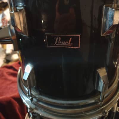 Pearl Vintage 4 Piece Shell Pack 12,13,16,22 with Tom Mounts - Black Wrap image 5