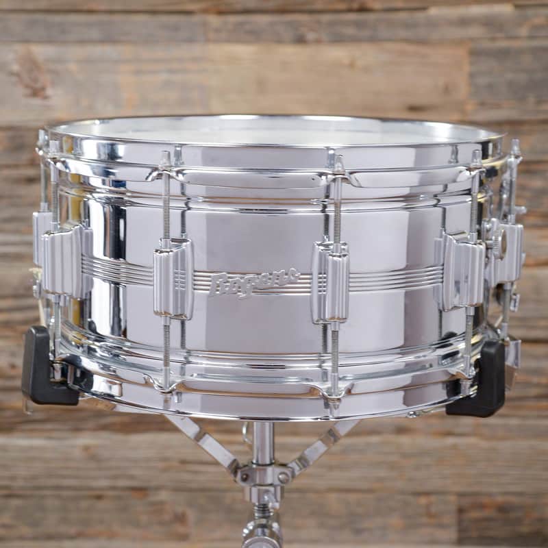 Rogers "5-Line" Dyna-Sonic 6.5x14" Chrome Over Brass Snare Drum with Script Logo 1967 - 1974 image 1