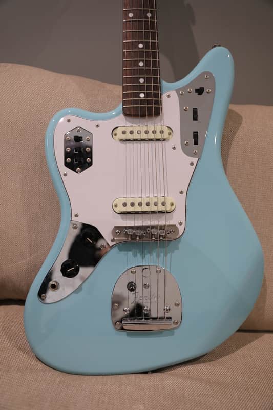 Fender MIJ Traditional '60s Jaguar Left Handed, Daphne Blue upgraded W/ Mastery Bridge image 1
